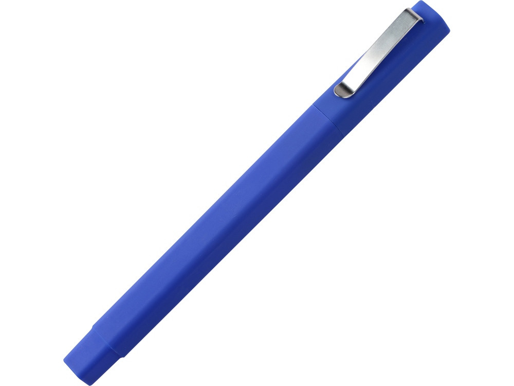 Ручка шариковая пластиковая Quadro Soft, квадратный корпус с покрытием софт-тач, синий - фото 1 - id-p227133681