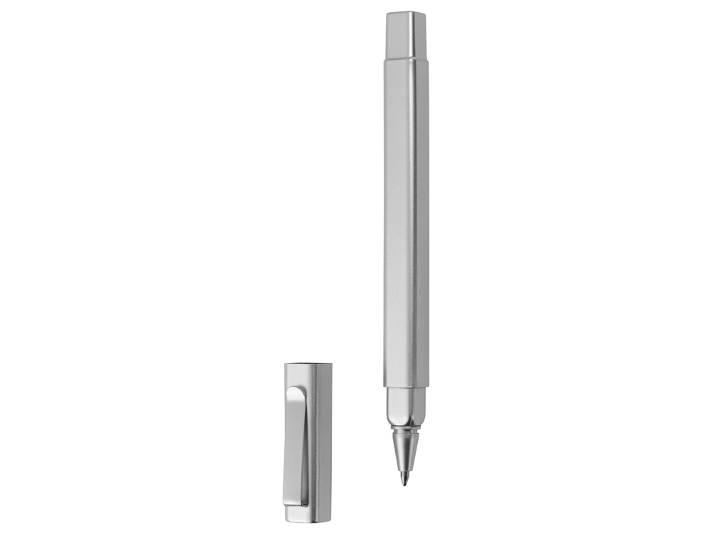 Ручка шариковая пластиковая Quadro, квадратный корпус, серебристый - фото 2 - id-p227133685