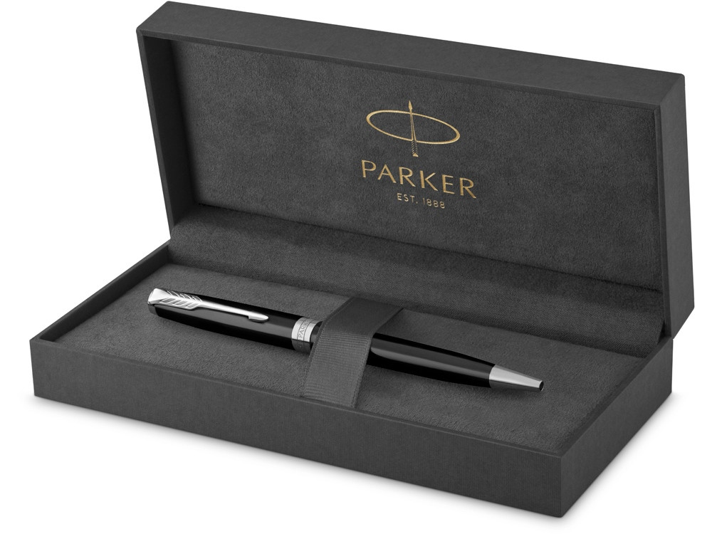 Ручка шариковая Parker Sonnet Core Black Lacquer CT, черный/серебристый - фото 4 - id-p227133823
