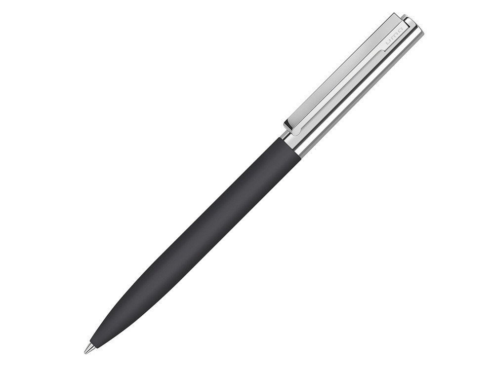 Ручка металлическая шариковая Bright GUM soft-touch с зеркальной гравировкой, черный - фото 1 - id-p227134021