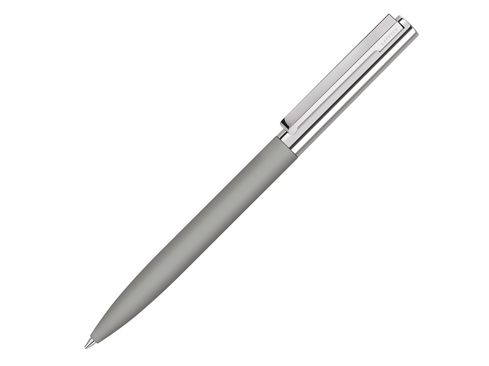 Ручка металлическая шариковая Bright GUM soft-touch с зеркальной гравировкой, серый - фото 1 - id-p227134022