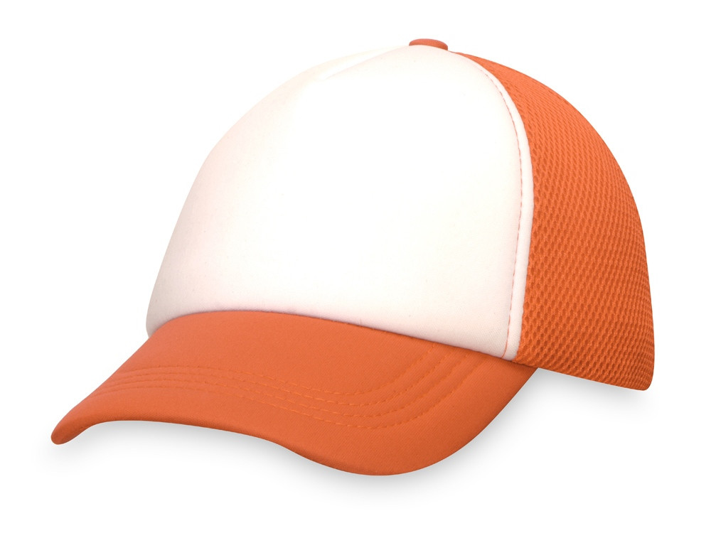 Бейсболка под сублимацию с сеткой Newport, оранжевый/белый - фото 4 - id-p227133848