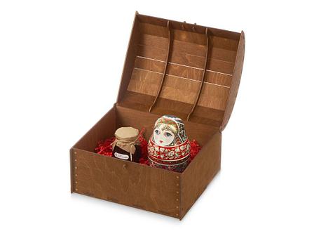 Подарочный набор Матрешка: штоф 0,5л, варенье из сосновых шишек (овальная банка), 325г, фото 2