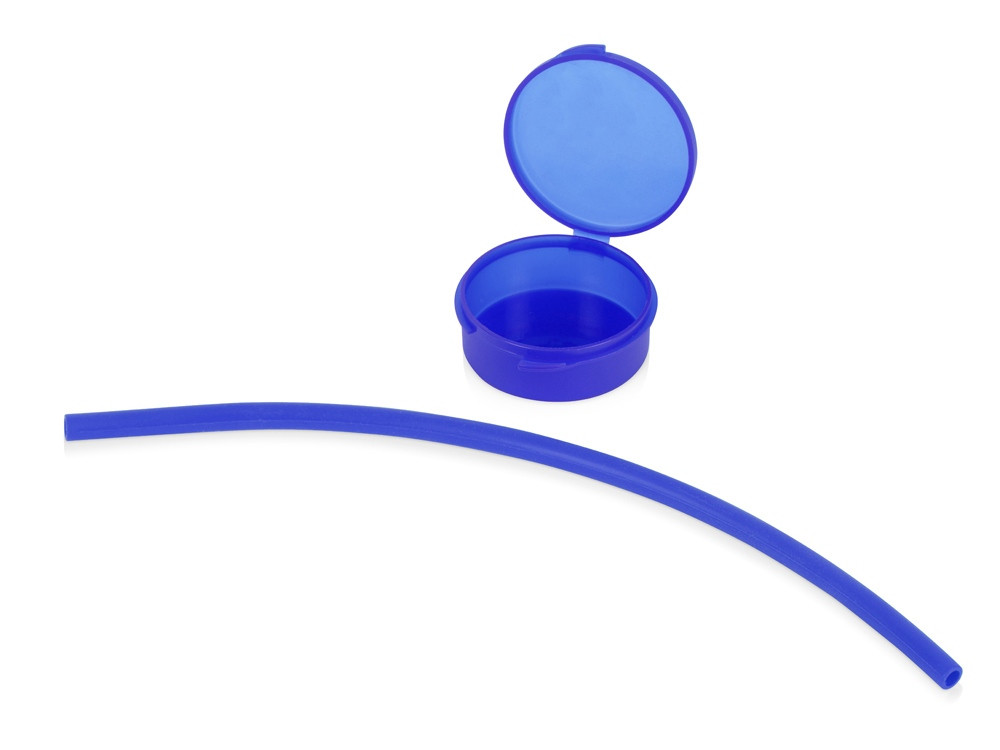 Силиконовая трубочка Fresh в пластиковом кейсе, синий - фото 3 - id-p227133730