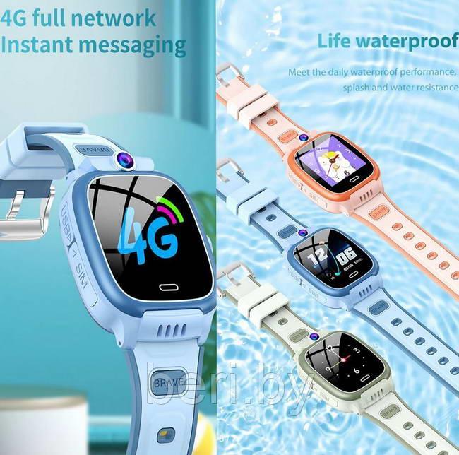 Y66 Детские умные GPS часы Smart Baby Watch Y66 , 4G, GPS, SOS, Видеозвонок Цвет : оранжевый, голубой, серый - фото 4 - id-p227134114
