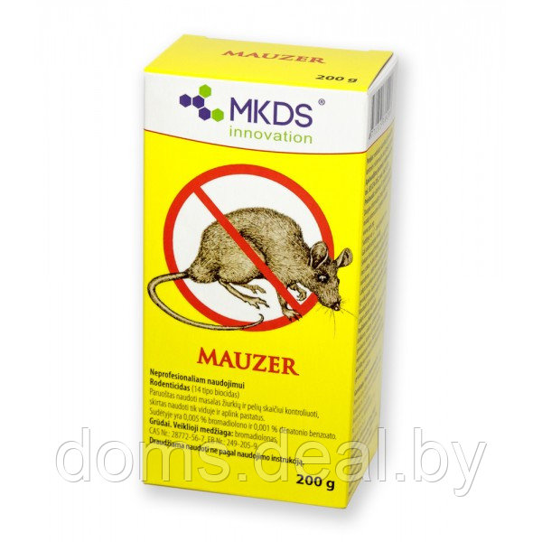 Крысиный яд. Родентицид для борьбы с грызунами Mauzer (200-600г.) MKDS Mauzer - фото 1 - id-p183456870