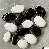 Декоративные керамические камни ZeFire микс черные и белые - 14 шт