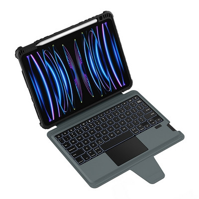 Чехол клавиатура Nillkin Bumper Combo Keyboard Case Backlit Version Черный для Apple iPad Air (2022) - фото 1 - id-p227147114