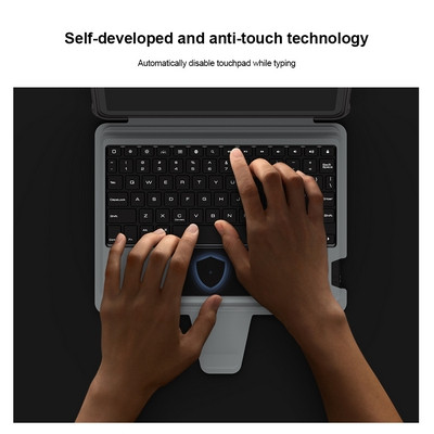 Чехол клавиатура Nillkin Bumper Combo Keyboard Case Backlit Version Черный для Apple iPad Air (2022) - фото 7 - id-p227147114