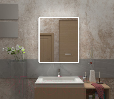Шкаф с зеркалом для ванной Континент Emotion Led 70x80 - фото 8 - id-p227146326