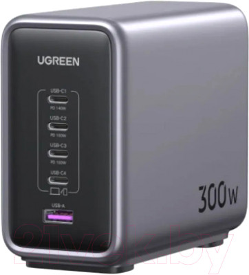 Зарядное устройство сетевое Ugreen Nexode CD333 300W 5-Port PD GaN Fast Charger EU / 90903B - фото 1 - id-p226531165