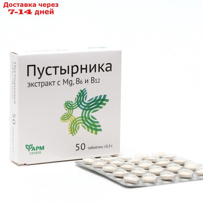 Таблетки Пустырника экстракт с Mg и В6, 50 таблеток по 450 мг. - фото 1 - id-p226919397