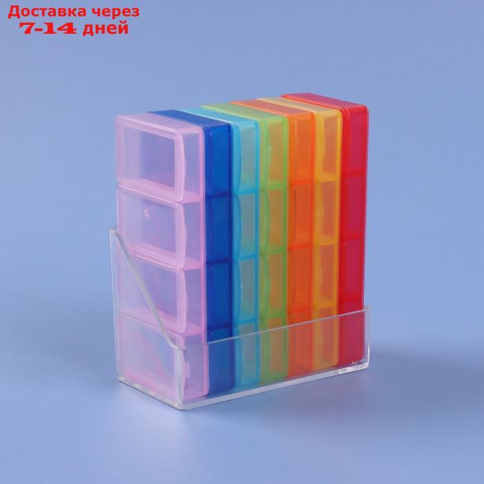 Таблетница-органайзер "Неделька", 7 контейнеров по 4 секции, разноцветный - фото 5 - id-p226919403