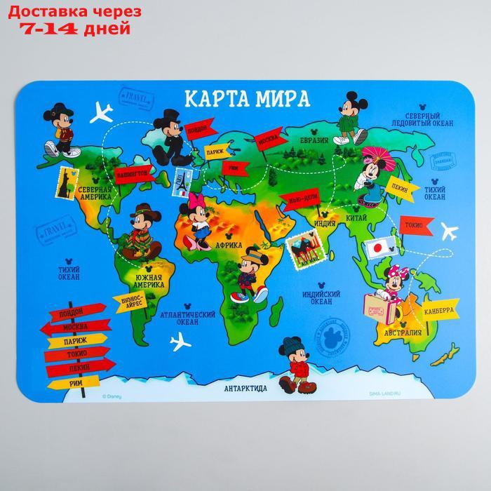 Коврик для лепки "Карта мира" Микки Маус и друзья, формат А3 - фото 1 - id-p226916375