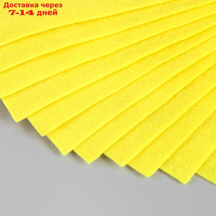 Фетр мягкий "Желтый" 1 мм (набор 10 листов) формат А4 - фото 4 - id-p226937113