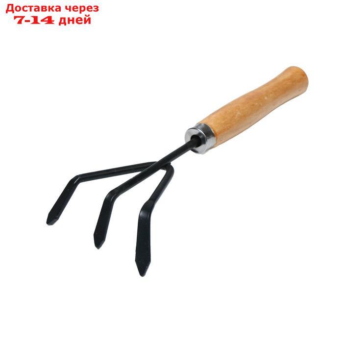 Набор садового инструмента, 2 предмета: рыхлитель, совок, длина 20 см, деревянные ручки - фото 3 - id-p226932714