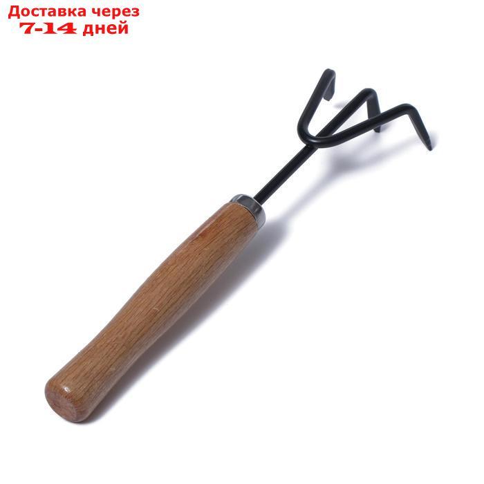 Набор садового инструмента, 2 предмета: рыхлитель, совок, длина 20 см, деревянные ручки - фото 5 - id-p226932714