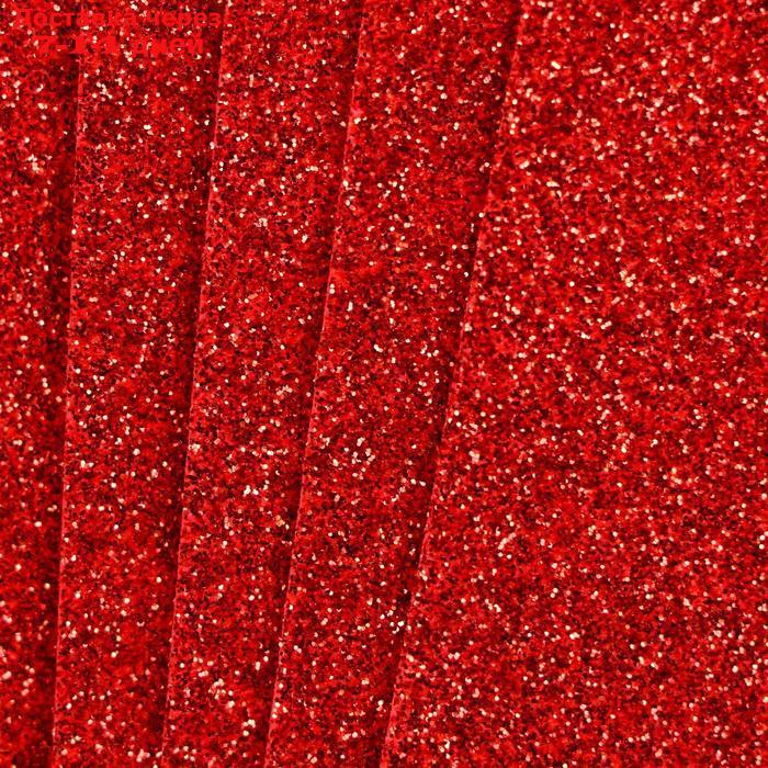 Фоамиран "Красный блеск" 2 мм формат А4 (набор 5 листов) - фото 4 - id-p226937157