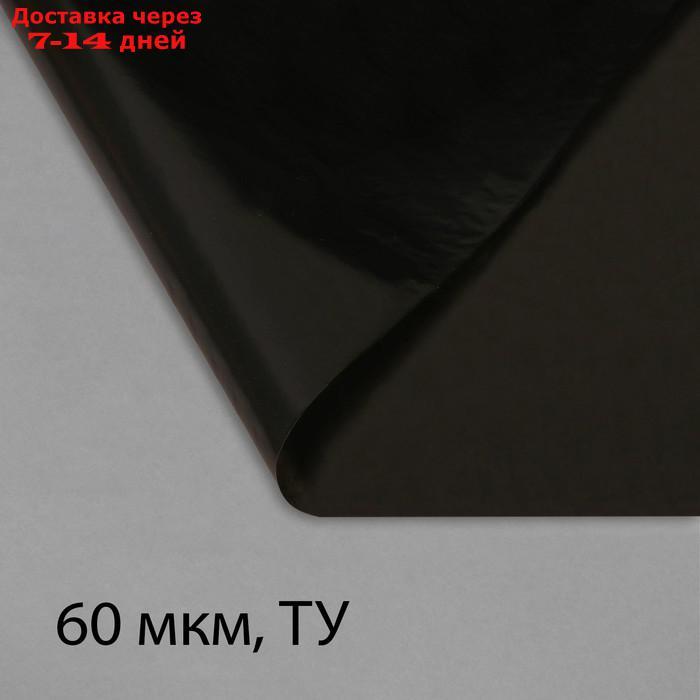 Плёнка полиэтиленовая, техническая, толщина 60 мкм, 3 × 10 м, рукав (1,5 м × 2), чёрная, 2 сорт, Эконом 50 % - фото 1 - id-p226932724