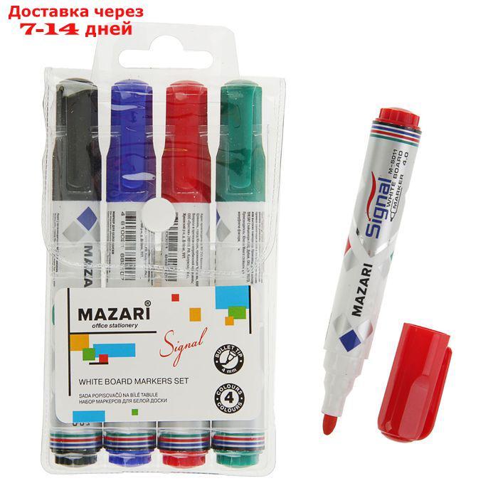 Набор маркеров для доски Mazari Signal, 4 цвета, 4.0 мм - фото 1 - id-p226912479