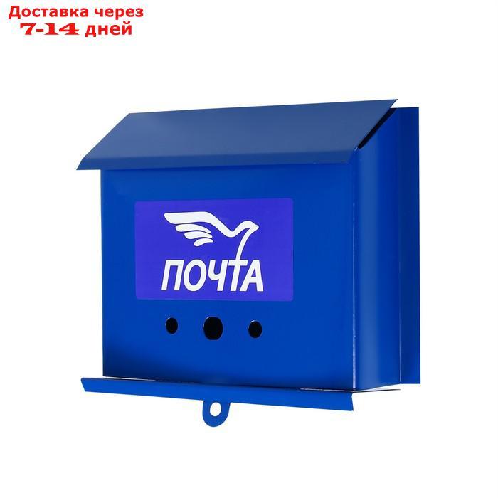 Ящик почтовый без замка (с петлёй), горизонтальный "Письмо", синий - фото 5 - id-p226932772