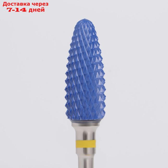 Фреза керамическая для маникюра "Кукуруза", супер мелкая нарезка, 6 × 15 мм, цвет синий - фото 3 - id-p226922200