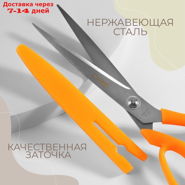 Ножницы закройные, в ножнах, скошенное лезвие, 10", 25 см, цвет МИКС - фото 3 - id-p226933827