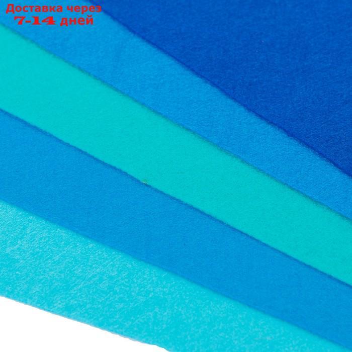 Фетр цветной, набор A4, 2 мм, deVENTE, 5 листов х 5 цветов, "Оттенки синего" - фото 3 - id-p226914902