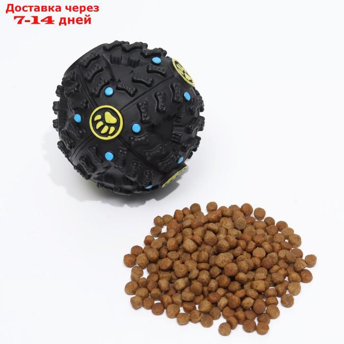 Квакающий мяч для собак, жёсткий, 7,5 см, чёрный - фото 2 - id-p226941931