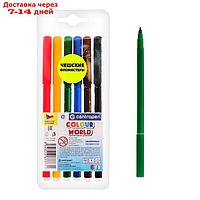 Фломастеры 6 цветов, Centropen 7550/06 ТП Colour World, блистер, европодвес, линия 1.0 мм