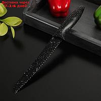 Нож с антиналипающим покрытием Доляна "Зефир", хлебный, лезвие 20 см, цвет чёрный