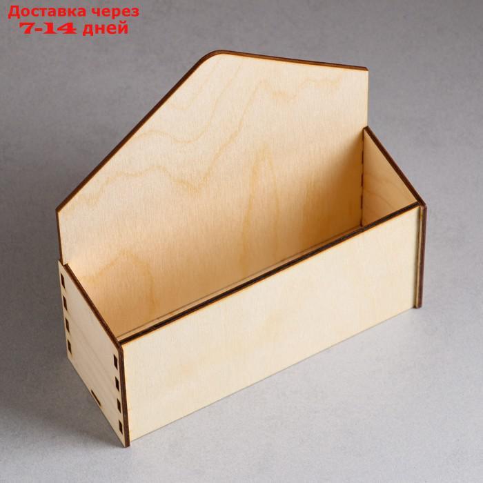 Кашпо деревянное 18×6×20 см Конверт "Двойной", натуральный Дарим Красиво - фото 2 - id-p226944226