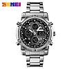 Часы мужские SKMEI 1389 ОРИГИНАЛ, водозащищенные 30м, DUAL TIME яркая зеленая подсветка, фото 3