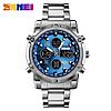 Часы мужские SKMEI 1389 ОРИГИНАЛ, водозащищенные 30м, DUAL TIME яркая зеленая подсветка, фото 2