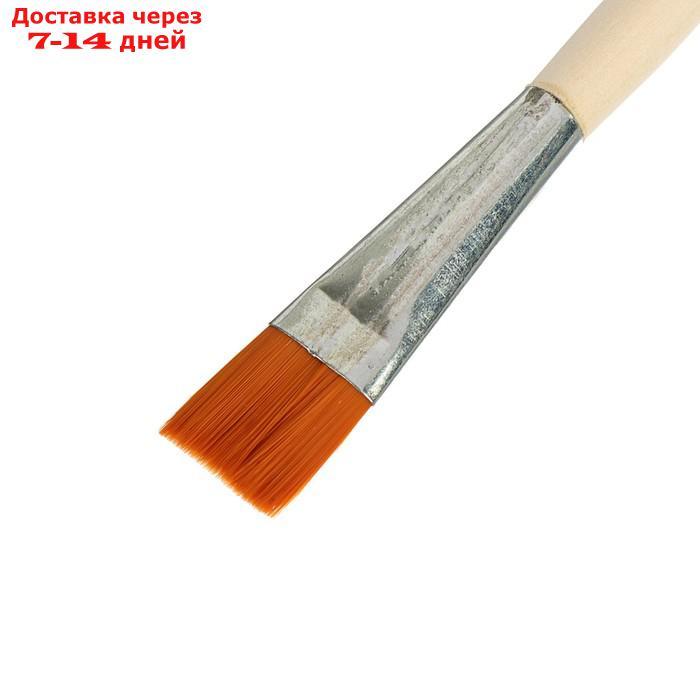 Кисть Синтетика Плоская №22 (ширина обоймы 22 мм; длина волоса 21 мм), деревянная ручка, Calligrata - фото 2 - id-p226915264