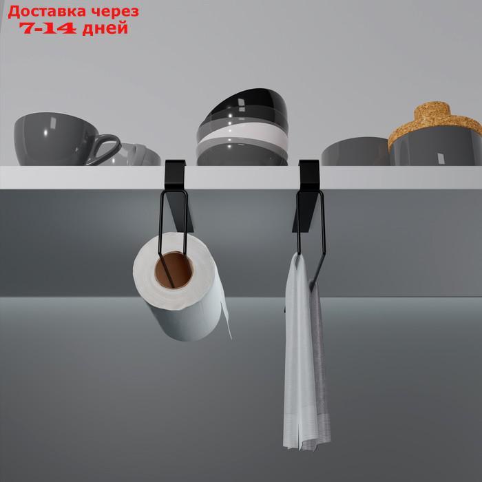 Держатель для бумажных полотенец подвесной Доляна "Лофт", 20,6×2×10,1 см, цвет чёрный - фото 4 - id-p226926703