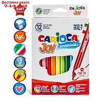 Фломастеры 12 цветов Carioca "Joy" 2.6 мм, смываемые, картон, европодвес