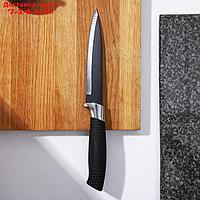 Нож с антиналипающим покрытием Доляна "Супер-блэк", лезвие 13 см, цвет чёрный