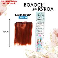 Волосы - тресс для кукол "Прямые" длина волос: 15 см, ширина:100 см, цвет № 13