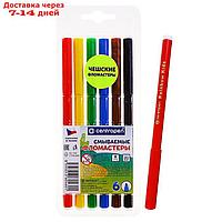 Фломастеры 6 цветов Centropen 7790/06 Washable, блистер, европодвес, линия 1.0 мм