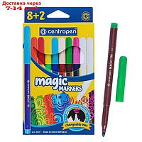 Фломастеры 10 цветов, Centropen 2549/08 Magic, меняют цвет, + 8 цветов + 2 поглотителя, картонная упаковка