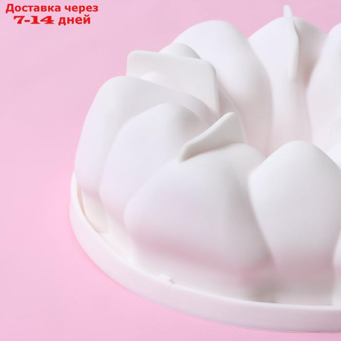 Форма для муссовых десертов и выпечки Доляна "Гранатовый браслет", 19,5×19,5×6,9 см, цвет белый - фото 2 - id-p226926784