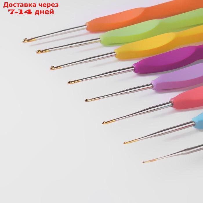 Набор крючков для вязания, с пластиковой ручкой, d = 0,8-2 мм, 8 шт, цвет МИКС - фото 2 - id-p226934082