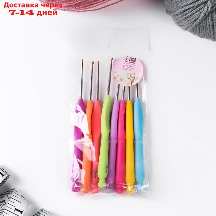 Набор крючков для вязания, с пластиковой ручкой, d = 0,8-2 мм, 8 шт, цвет МИКС - фото 5 - id-p226934082