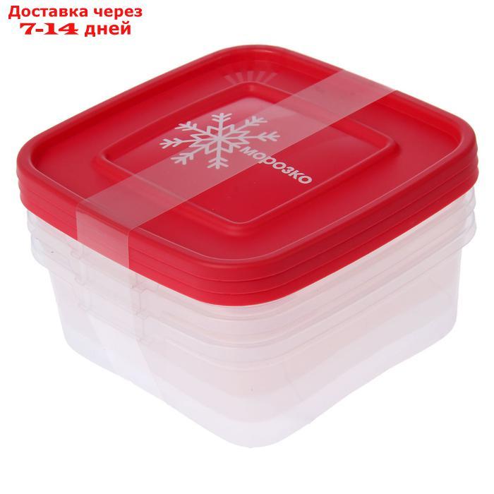 Набор квадратных контейнеров для замораживания продуктов 0,7 л "Морозко", 3 шт, цвет МИКС - фото 6 - id-p226924602