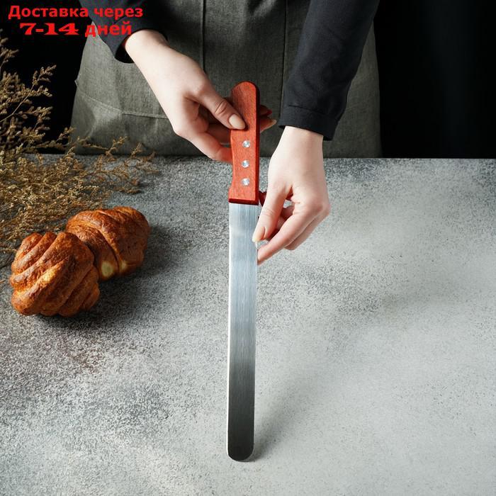 Нож для бисквита, ровный край, ручка дерево, рабочая поверхность 25 см ("10") - фото 6 - id-p226926885