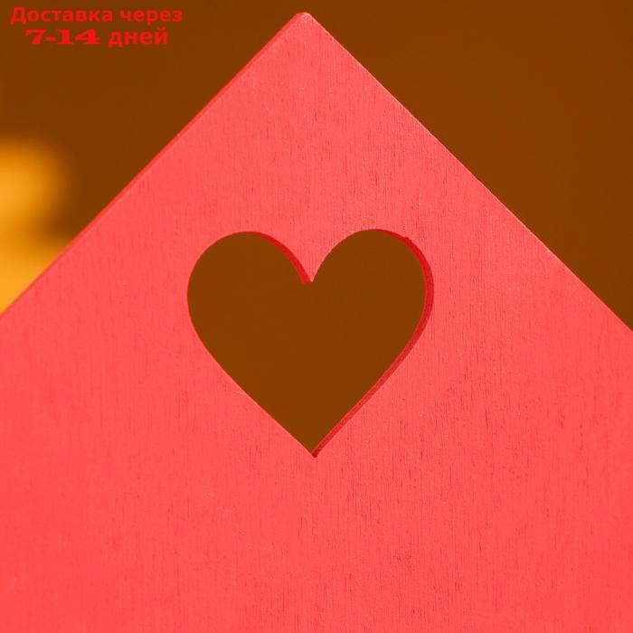 Кашпо деревянное 21×6×18 см Конверт "Доброе Сердце", красный Дарим Красиво - фото 3 - id-p226942490