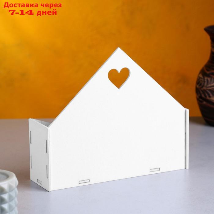 Кашпо деревянное 21×6×18 см Конверт "Доброе Сердце", белый Дарим Красиво - фото 2 - id-p226942491