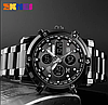 Часы мужские SKMEI 1389 ОРИГИНАЛ, водозащищенные 30м, DUAL TIME яркая зеленая подсветка, фото 8