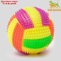 Мяч для собак светящийся с пищалкой "Водное поло", 7 см, микс цветов